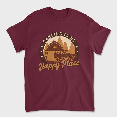 Camping Happy Place, Unisex Men's T-Shirt