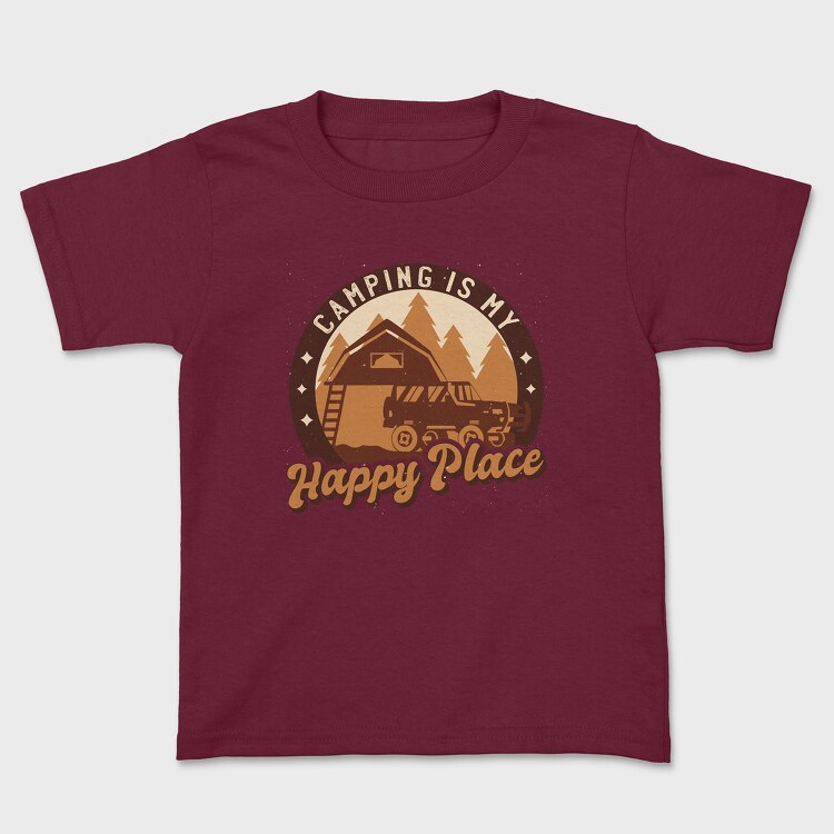 Camping Happy Place, Kids' T-Shirt