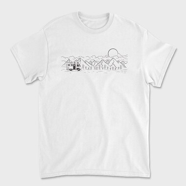 Camping Monochrome, Unisex Men's T-Shirt