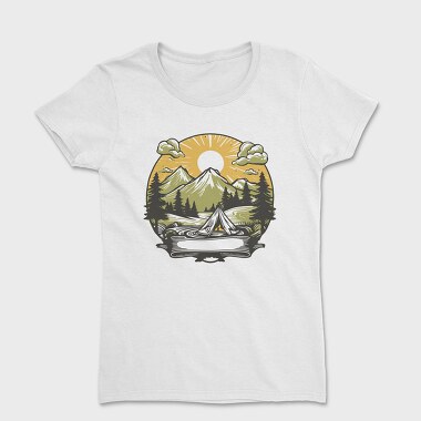 Camping Sunset, Women's T-Shirt