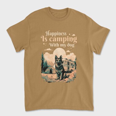 Unisex Men's T-Shirt, Camping With My Dog