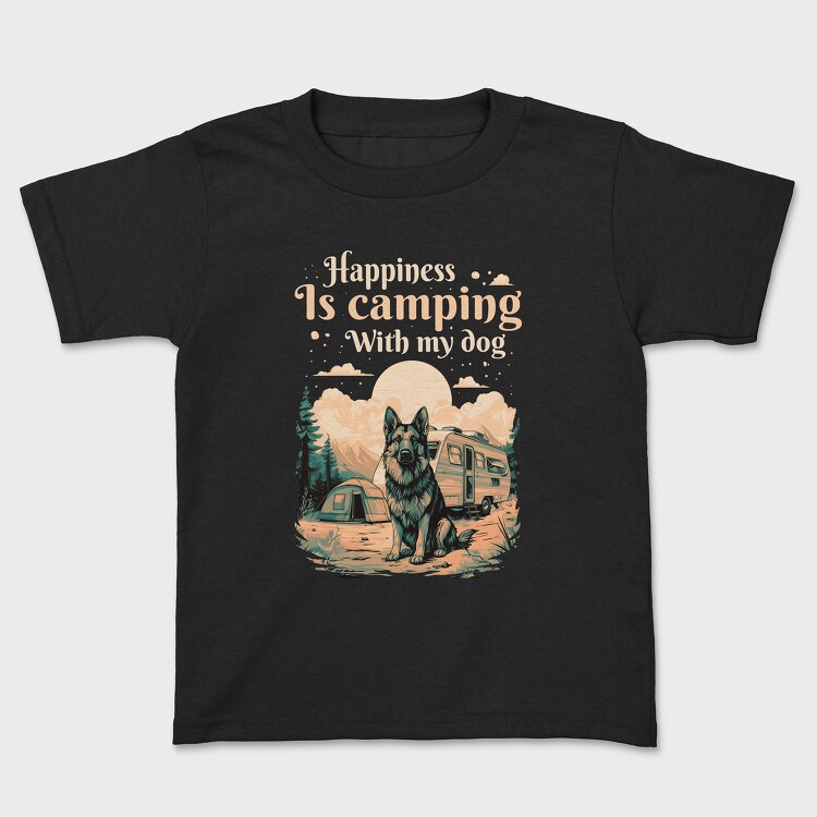 Camping With My Dog, Kids' T-Shirt