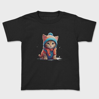 Cat Beanie Cap, Kids' T-Shirt