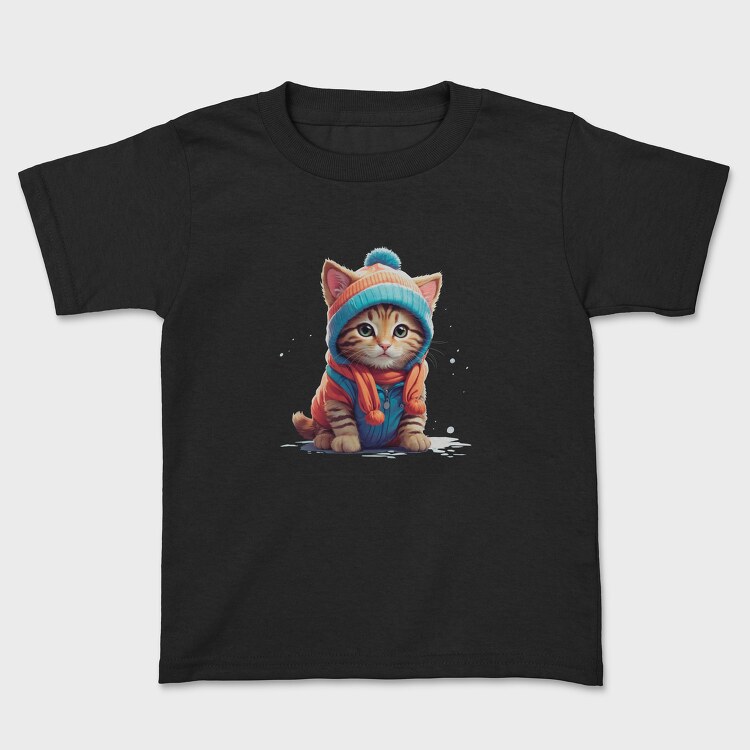Cat Beanie Cap, Kids' T-Shirt