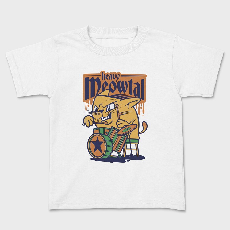 Cat Drummer 2, Kids' T-Shirt