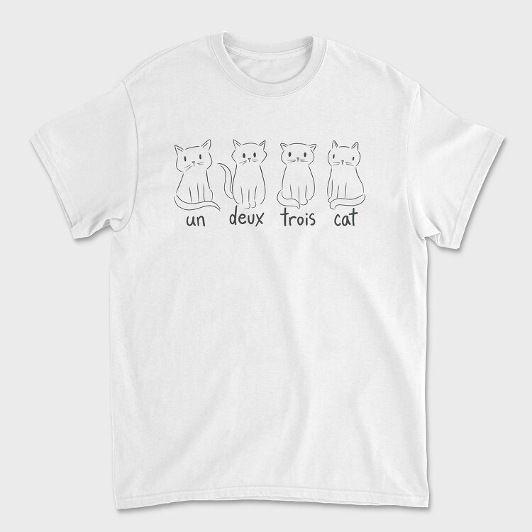 Cat French Quote, Унисекс Мъжка Тениска