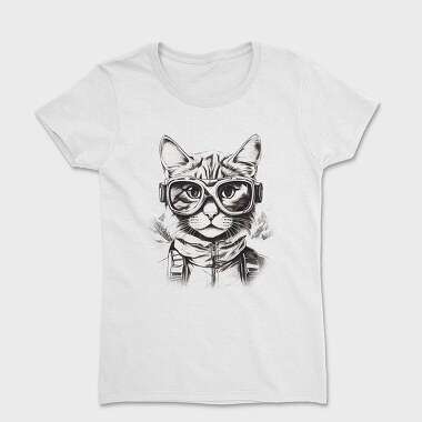 Cat Galsses Draw, Women's T-Shirt