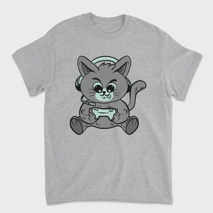 Cat Gamer, Unisex Men's T-Shirt