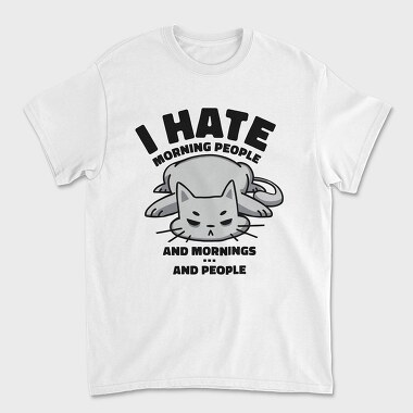 Cat Morning People, Unisex Men's T-Shirt