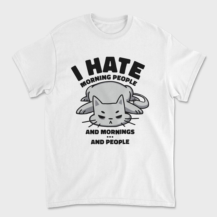 Cat Morning People, Unisex Men's T-Shirt