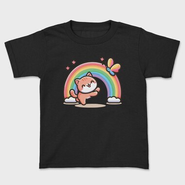 Cat Rainbow Cartoon, Kids' T-Shirt