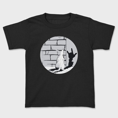 Cat Rock Sign Shadow, Kids' T-Shirt