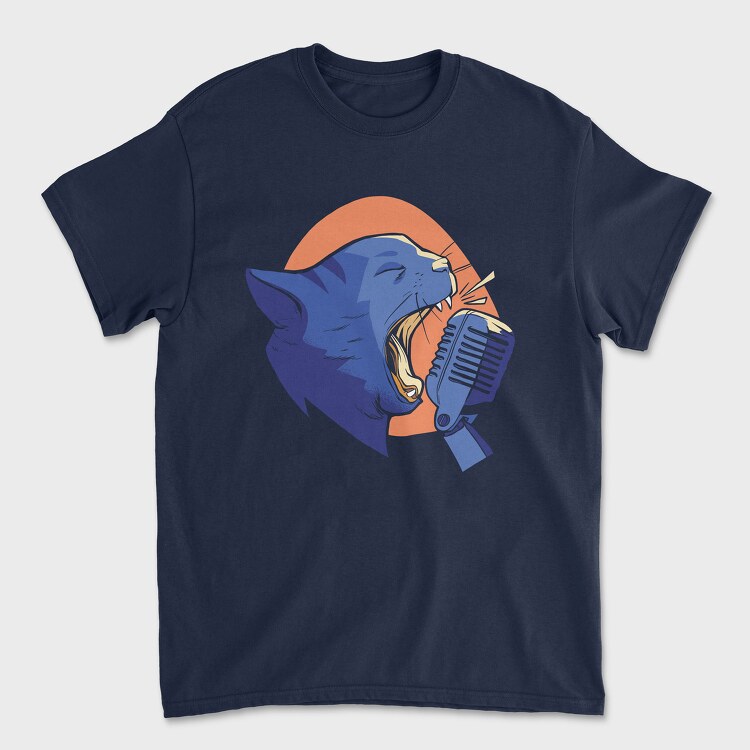 Cat Scream Mic, Unisex Men's T-Shirt