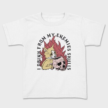 Cat Skull Mug, Kids' T-Shirt