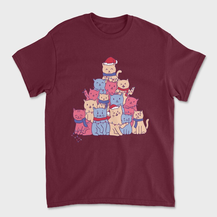 Cats Christmas Tree, Unisex Men's T-Shirt