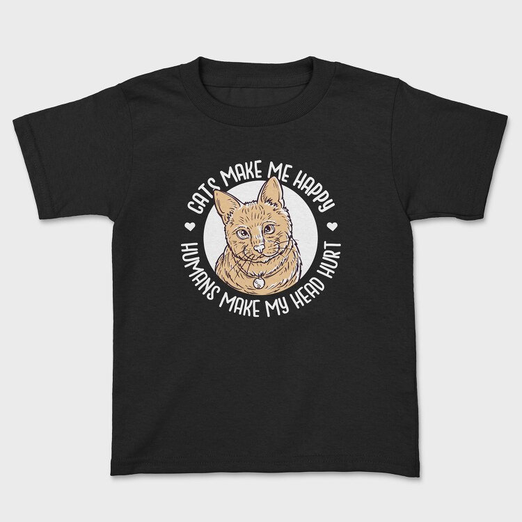 Cats Make Me Happy, Kids' T-Shirt