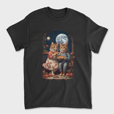Cats Pizza Cottagecore, Unisex Men's T-Shirt