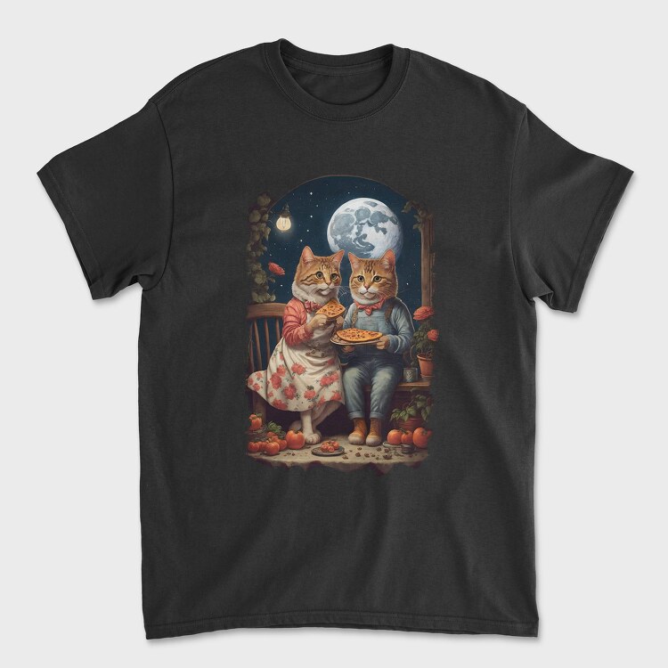 Cats Pizza Cottagecore, Unisex Men's T-Shirt