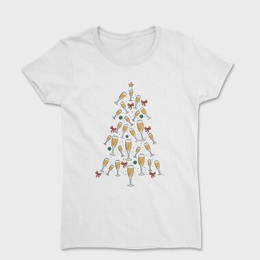Champagne Christmas Tree, Women's T-Shirt