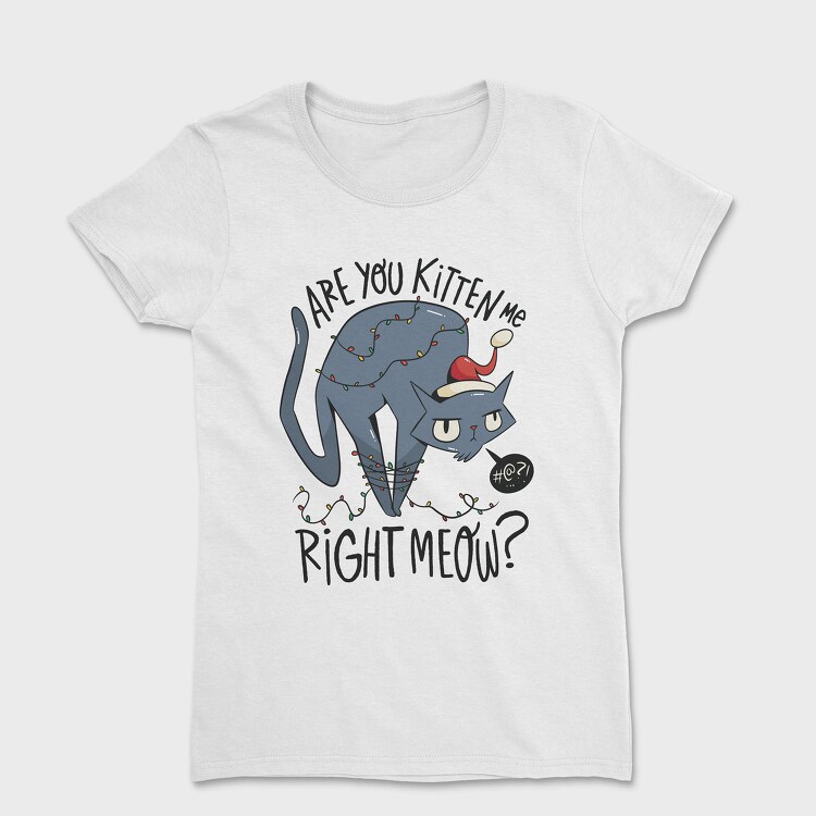 Christmas Angry Cat, Women's T-Shirt