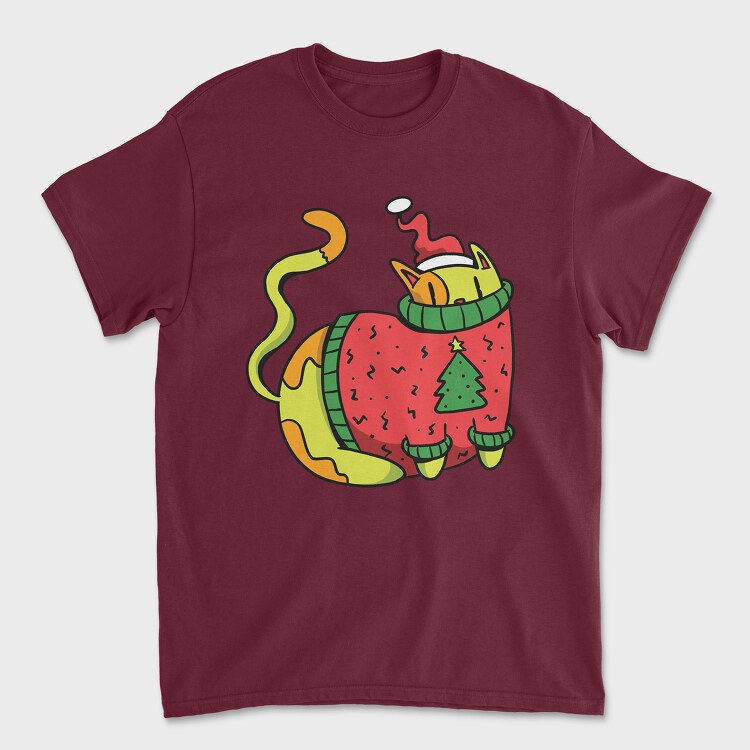 Christmas Cat Sweater, Unisex Men's T-Shirt