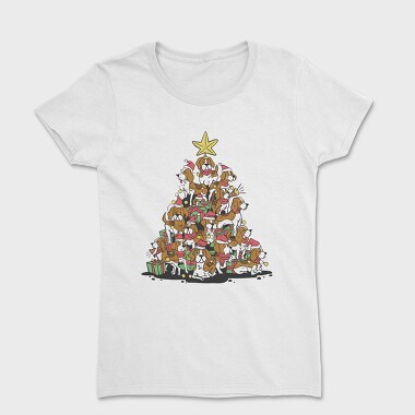 Christmas Tree Beagle, Women's T-Shirt
