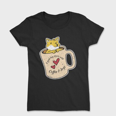 Coffee and Dogs, Women's T-Shirt