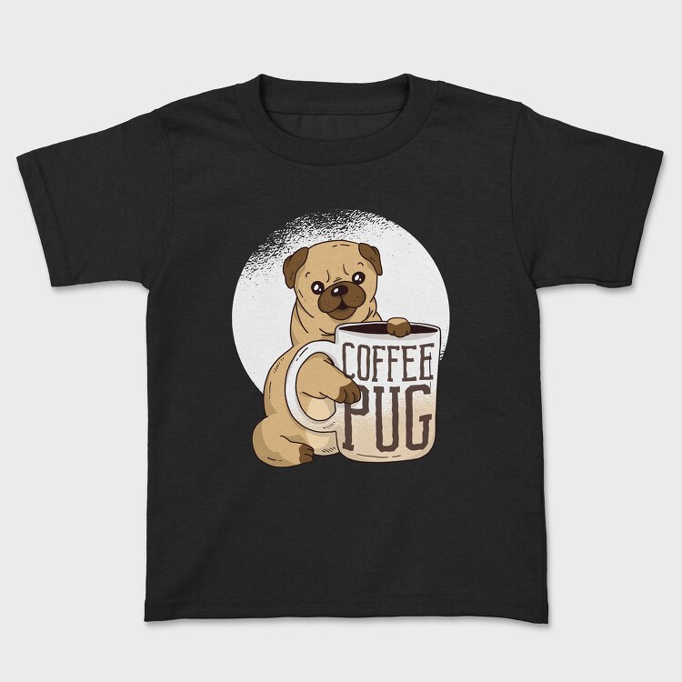 Coffee Pug Mug, Детска Тениска