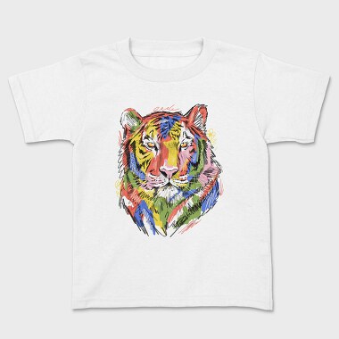 Colorful Tiger, Kids' T-Shirt