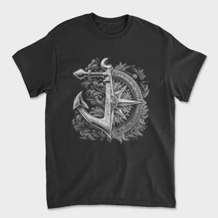 Compass Anchor, Унисекс Мъжка Тениска