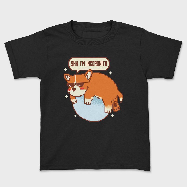 Corgi Dog Pixel, Детска Тениска