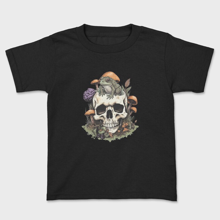 Cottagecore Frog Skull, Kids' T-Shirt