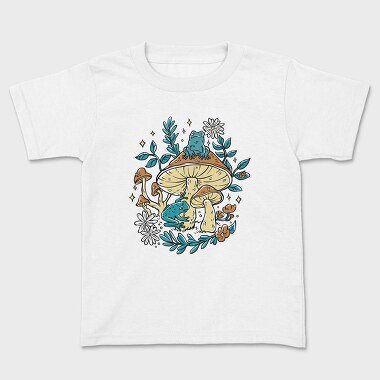 Cottagecore Moshrooms Frogs, Детска Тениска