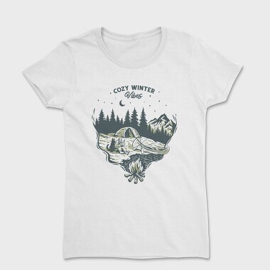 Cozy Winter Vibes Camping, Women's T-Shirt