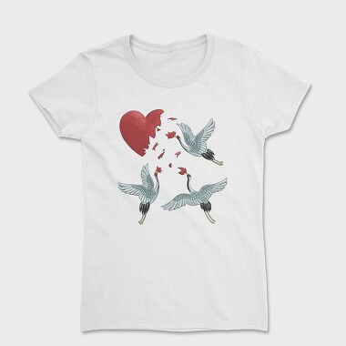 Crane Broken Heart, Women's T-Shirt