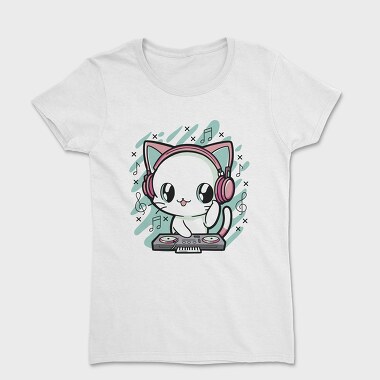Cute Cat Dj, Women's T-Shirt