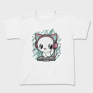 Cute Cat Dj, Детска Тениска