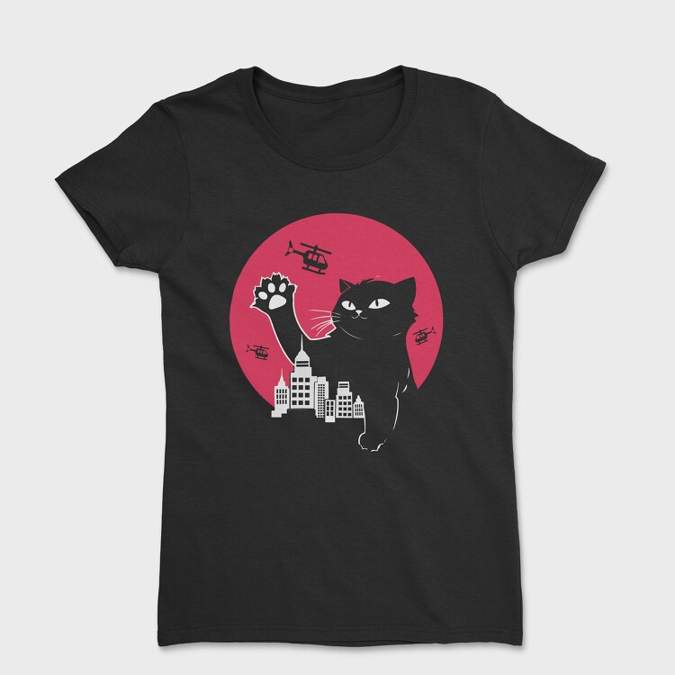 Cute Catzilla, Дамска Тениска