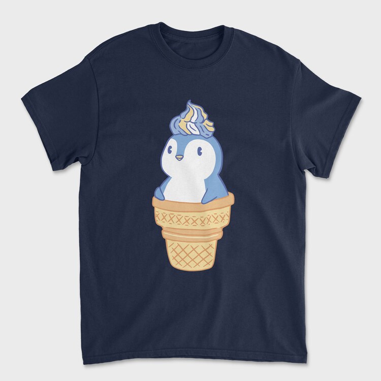 Cute Penguin Ice Cream, Unisex Men's T-Shirt
