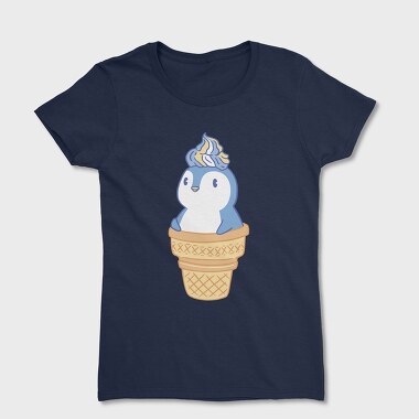 Cute Penguin Ice Cream, Women's T-Shirt