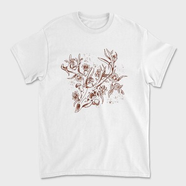 Deer Skull Flowers, Unisex Men's T-Shirt