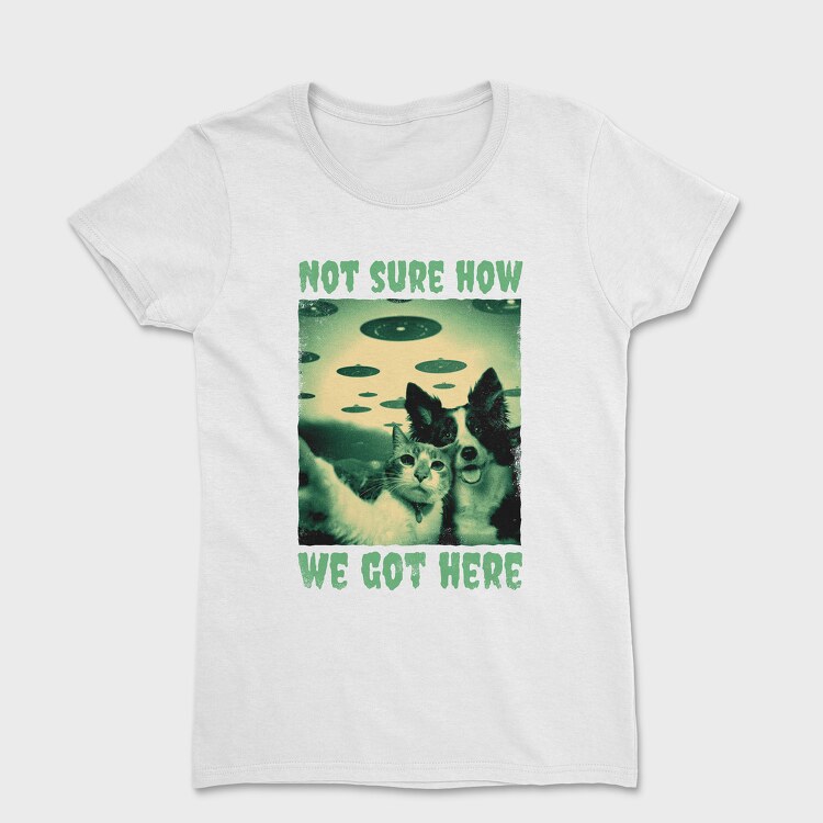 Dog and Cat Ufo, Women's T-Shirt