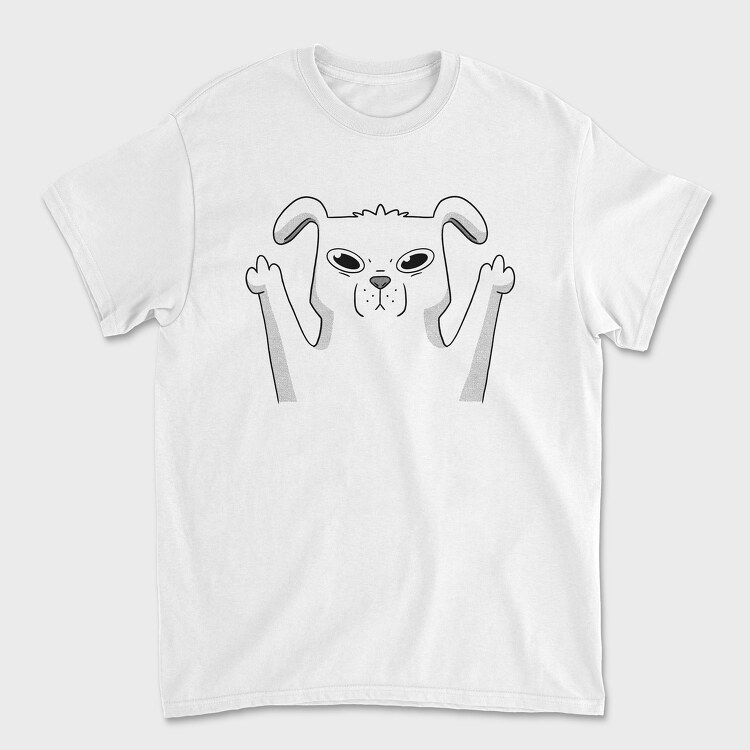 Dog Middle Finger 2, Unisex Men's T-Shirt