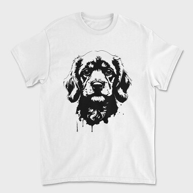 Dog Monochrome Portrait, Unisex Men's T-Shirt