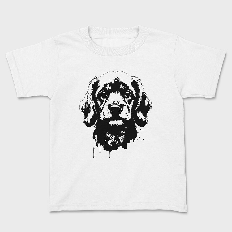 Dog Monochrome Portrait, Детска Тениска