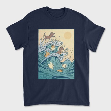 Dogs Big Wave, Unisex Men's T-Shirt