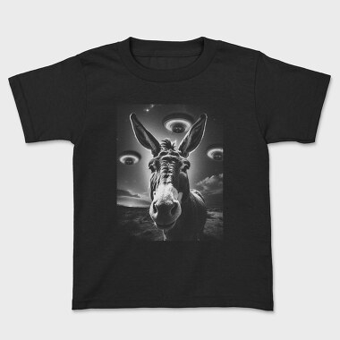 Donkey Ufo Monochrome, Kids' T-Shirt