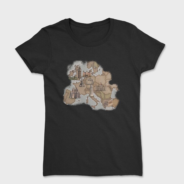 Europe Map, Women's T-Shirt
