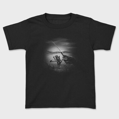 Fisherman Lake Monochrome, Kids' T-Shirt