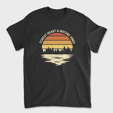 Unisex Men's T-Shirt, Forest Heart and Nature Vibes